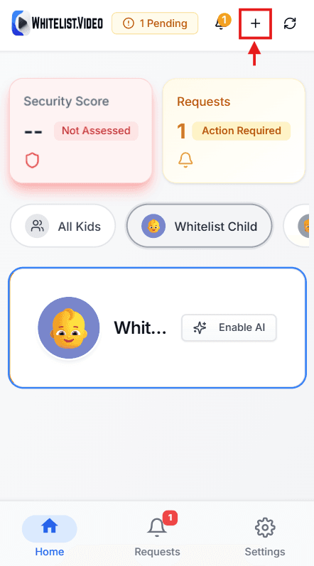 Add Child card