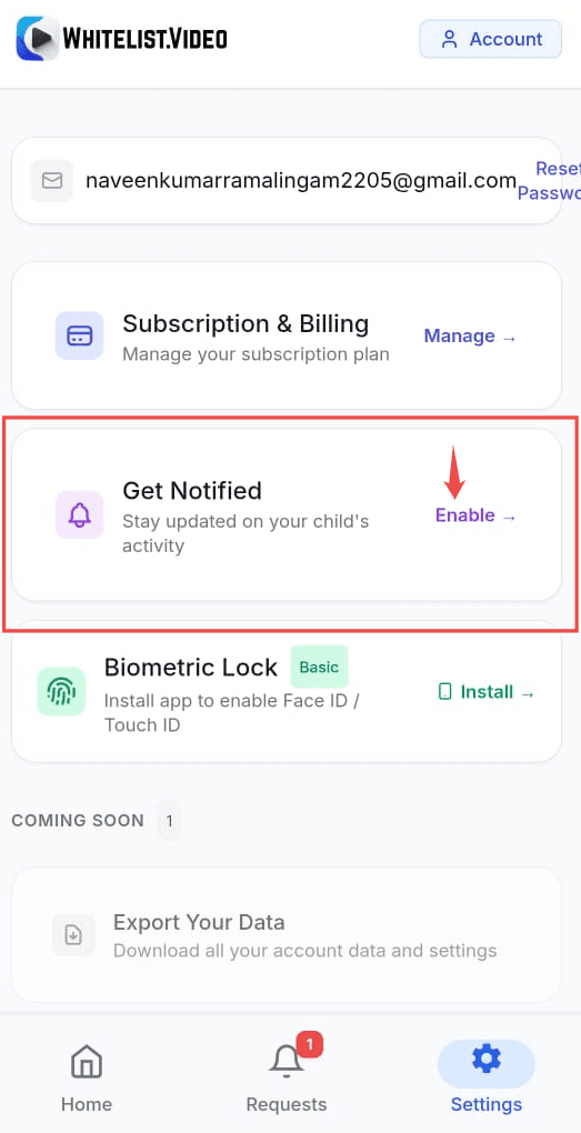 Click Enable