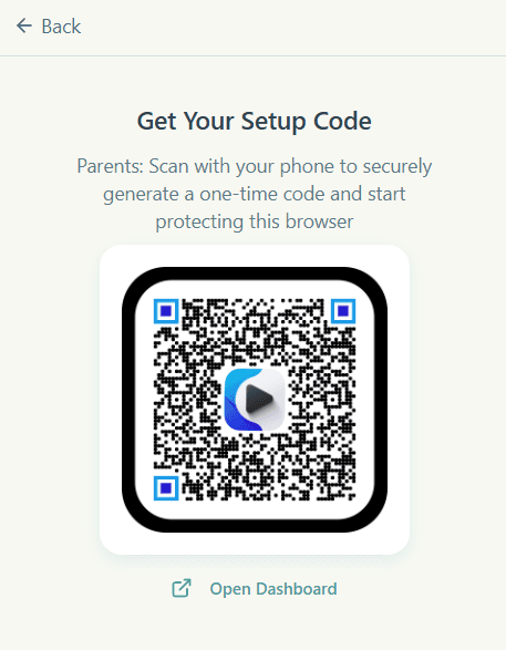 Extension QR code screen