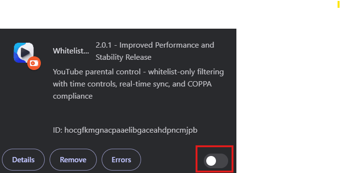 Extension toggle without protection