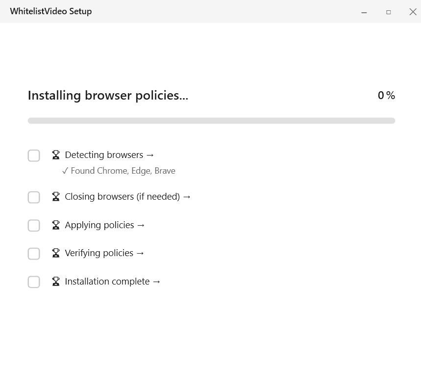 Installation progress