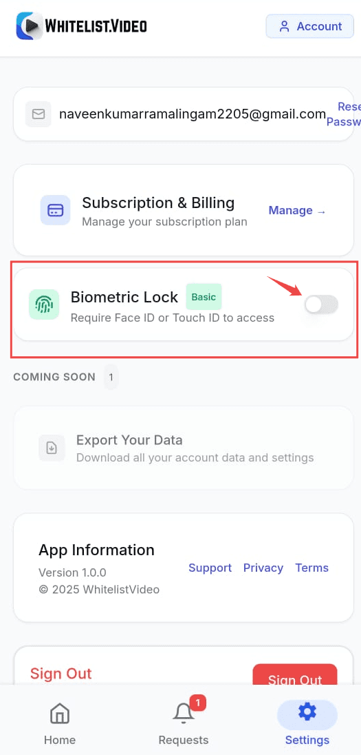 Toggle to Enable