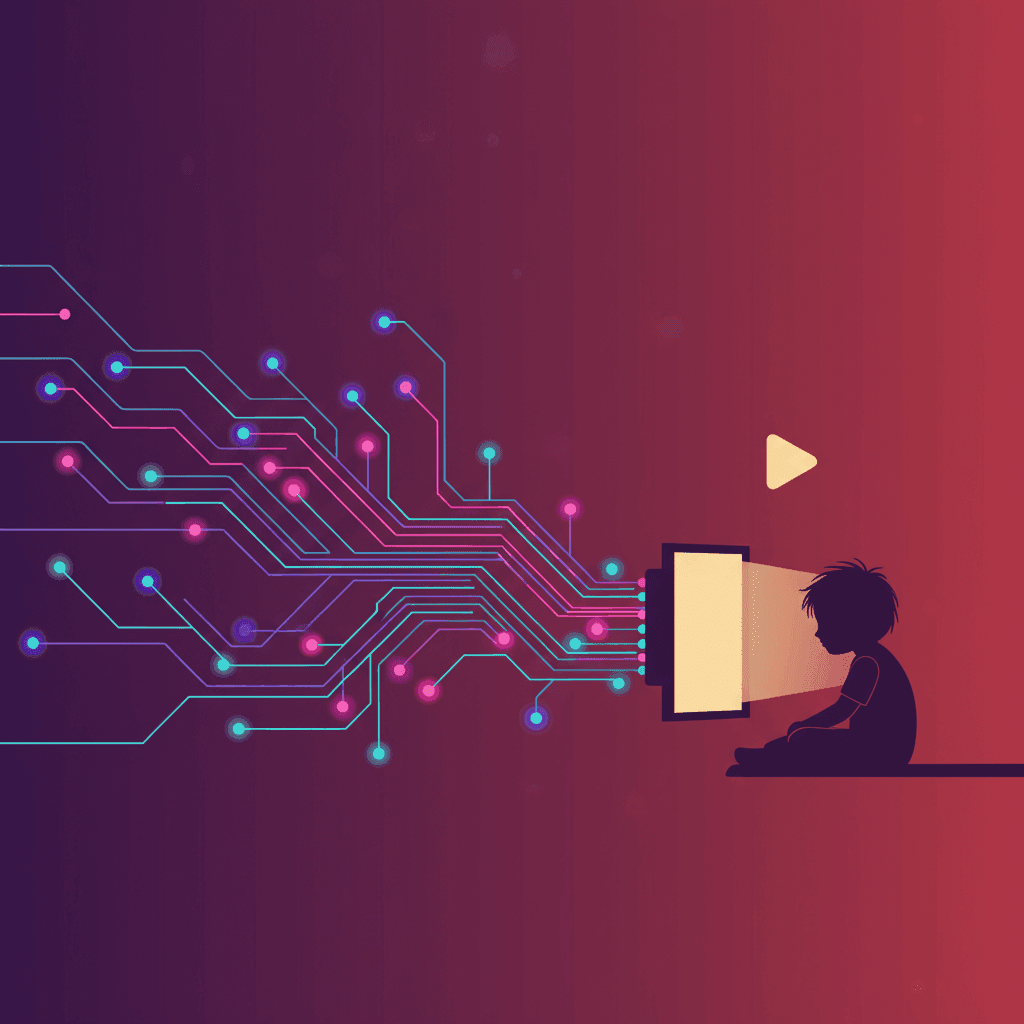 Data visualization showing algorithm influence on children's content consumption