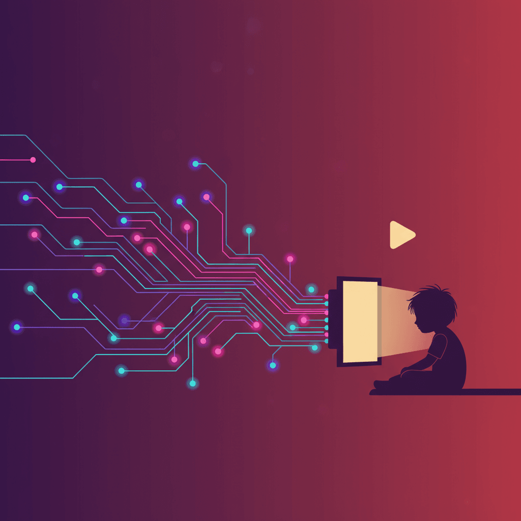 Data visualization showing algorithm influence on children's content consumption