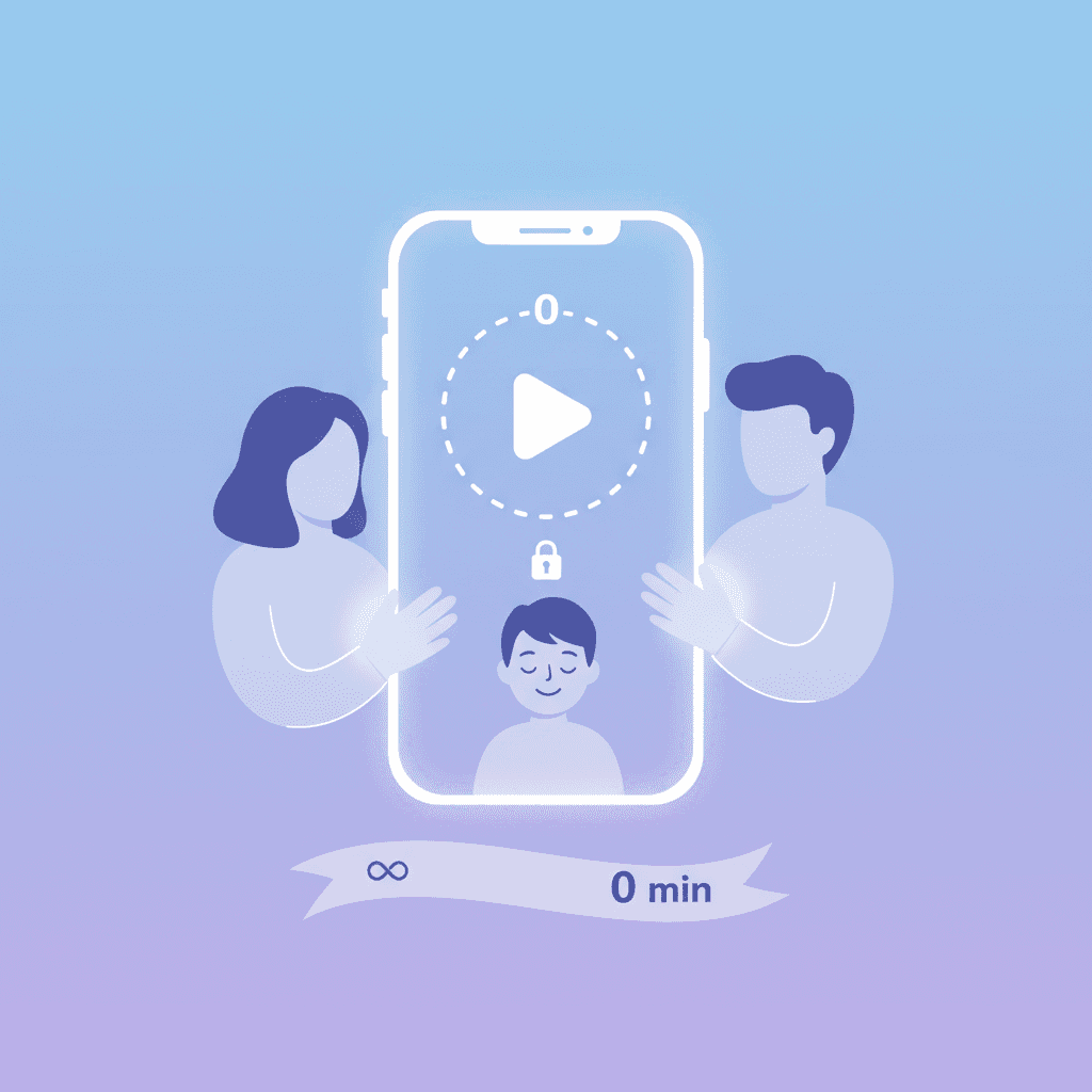 Paramètres de contrôle parental affichant une limite de zéro minute sélectionnée pour le contenu YouTube Shorts