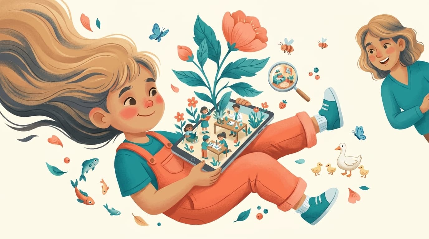 Enfant utilisant une tablette avec le contrôle parental YouTube activé