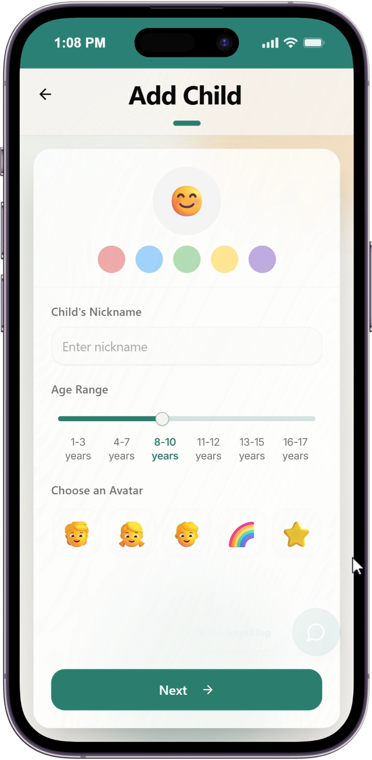 Add Child card