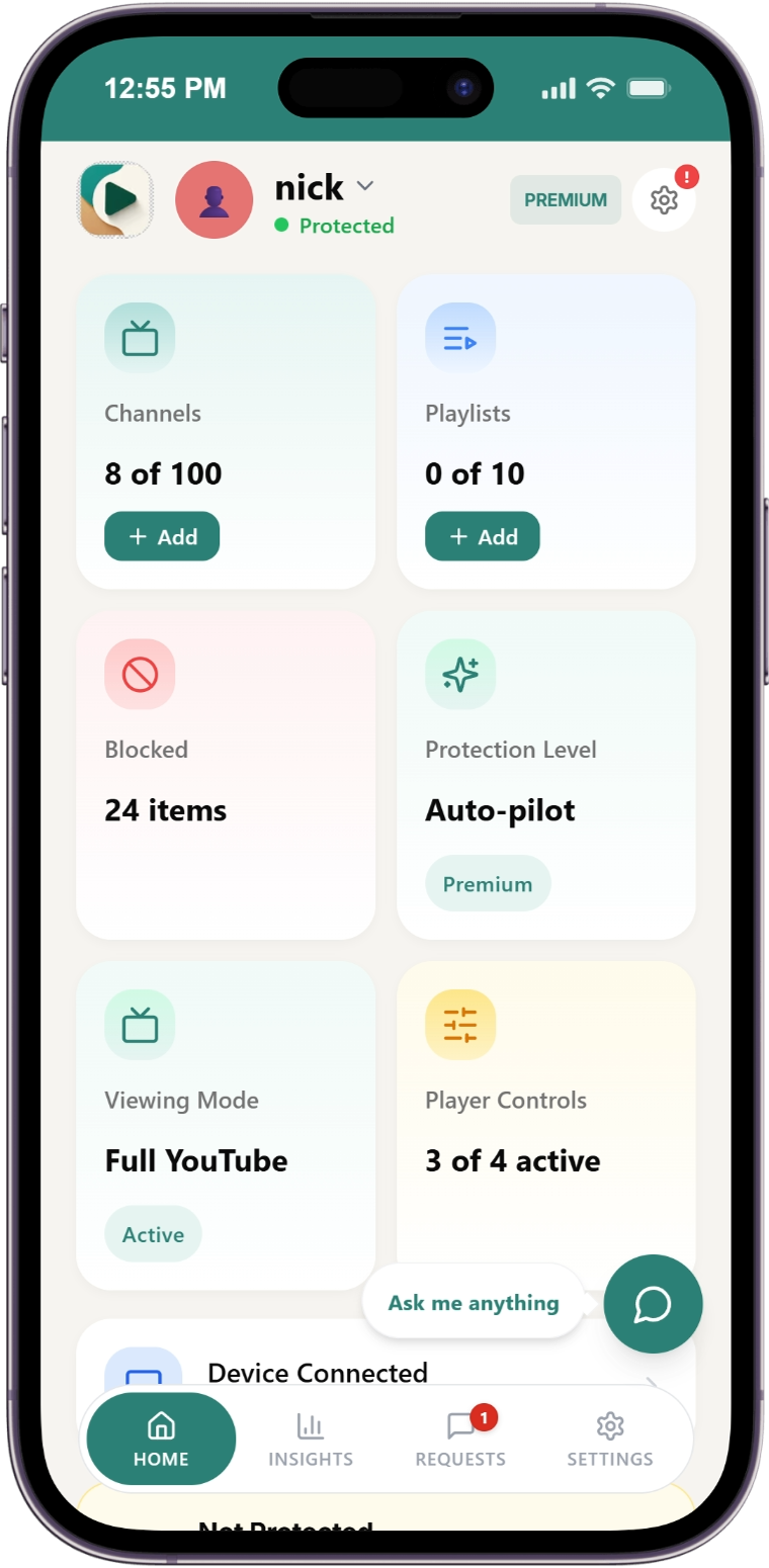 Settings button